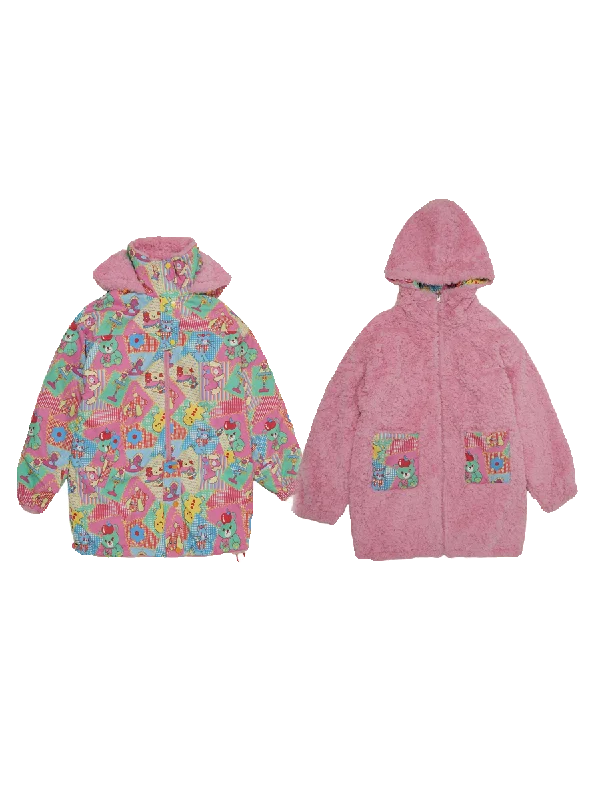 Winter Print Cute Double-Sided Cotton Jacket