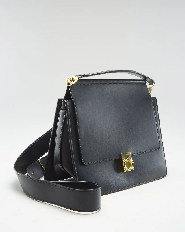 Polène Black Leather Handbag