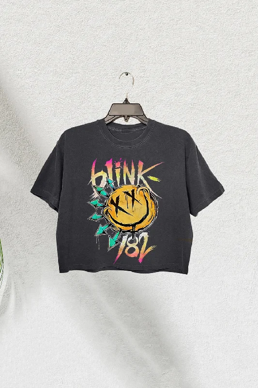 Blink 182 Smile Face Crop Tee For Women