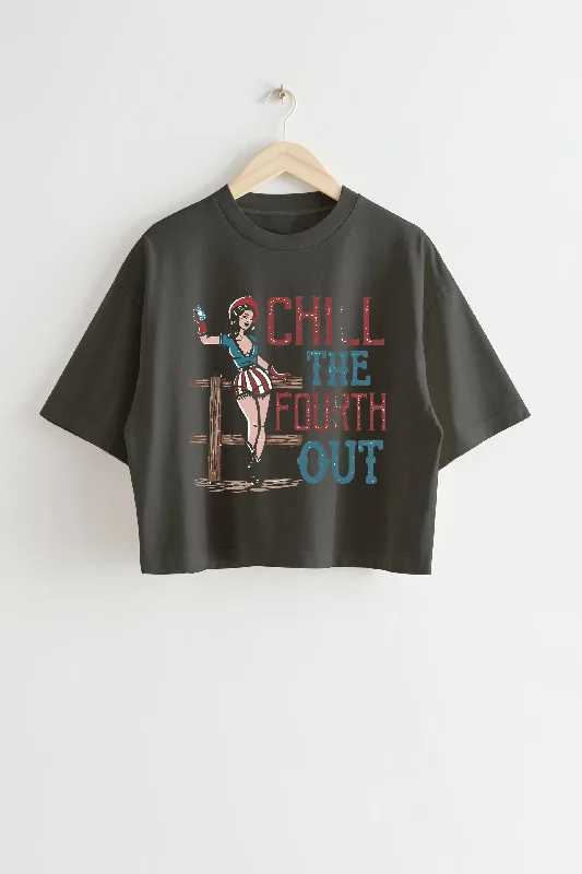 Chill The Fourth Out, 4th of July Crop Top For Women