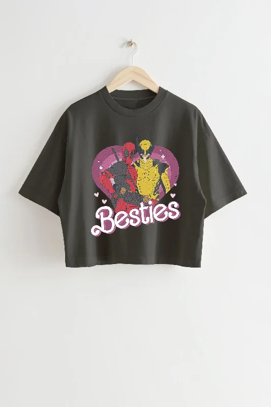 CUTE DEADPOOL WOLVERINE BESTIES FOREVER CROP TOP FOR WOMEN