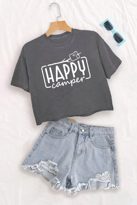 Happy Camper Cute Hiking Crop Top