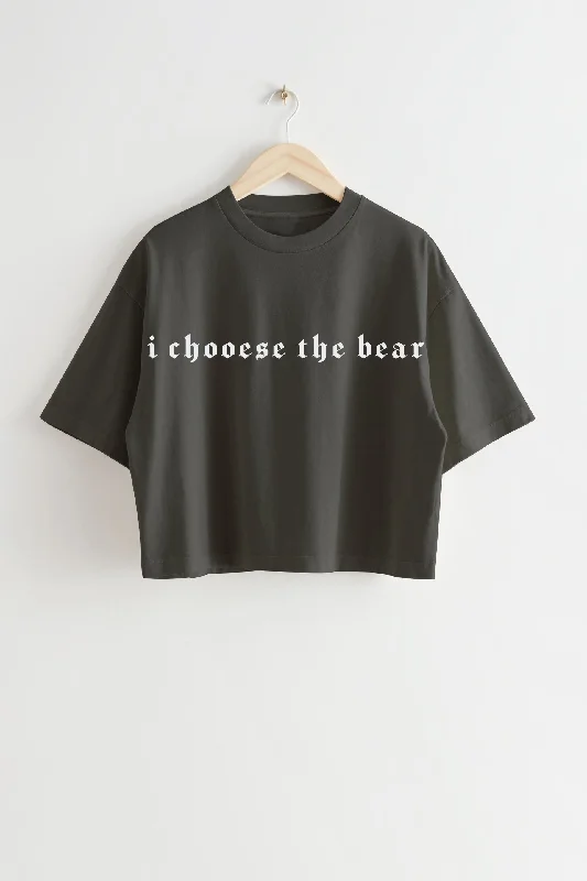 I CHOOESE THE BEAR GOTHIC FONT CROP TOP FOR WOMEN