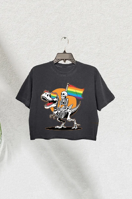 LGBT Skeleton Crop Tee For Women