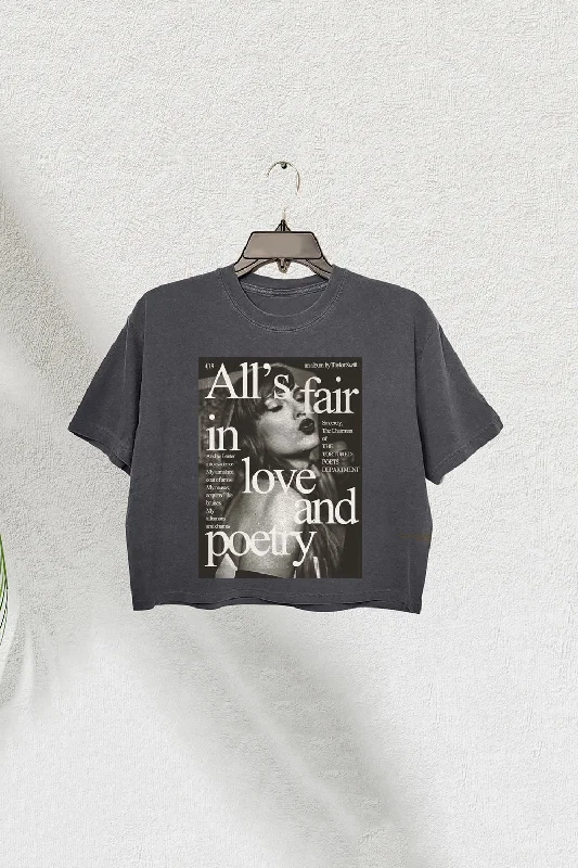 Retro TTPD Album Tortured Poets Crop Tee For Women