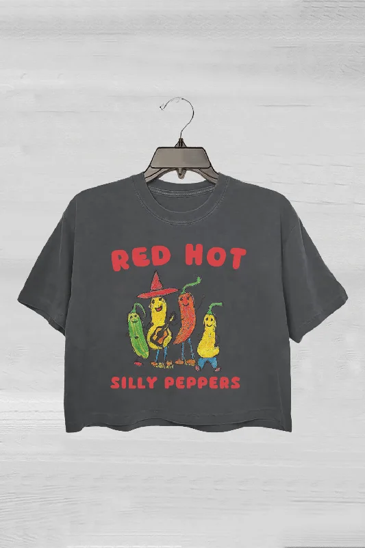 Silly Peppers Crop Tee For Women