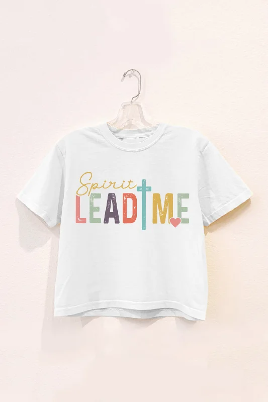 Spirit Religious Crop Lead Me Tee For Women