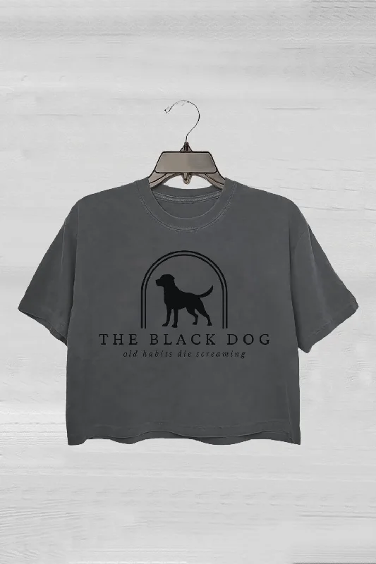 The Black Dog Tortured Poets Crop Tee For Women