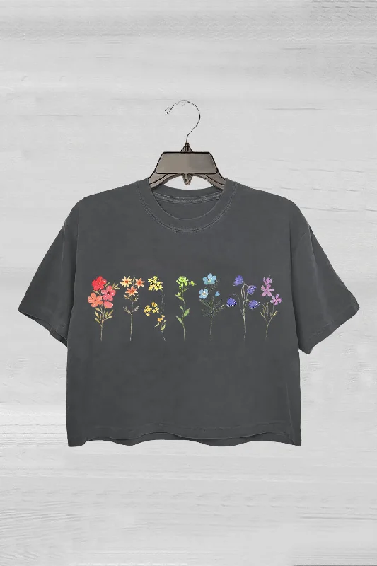 Wildflower Lgbt Pride Month Crop Tee For Women