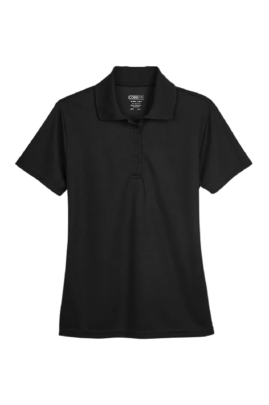 Core 365 Womens Origin Performance Moisture Wicking Short Sleeve Polo Shirt - Black