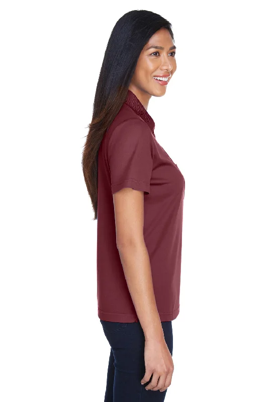 Core 365 Womens Origin Performance Moisture Wicking Short Sleeve Polo Shirt w/ Pocket - Burgundy