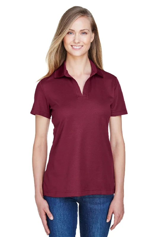 Devon & Jones Womens CrownLux Performance Moisture Wicking Short Sleeve Polo Shirt - Burgundy