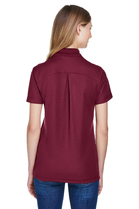 Devon & Jones Womens CrownLux Performance Moisture Wicking Short Sleeve Polo Shirt - Burgundy