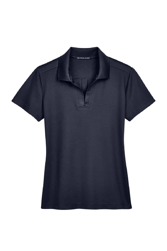 Devon & Jones Womens CrownLux Performance Moisture Wicking Short Sleeve Polo Shirt - Navy Blue