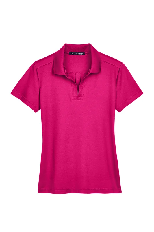 Devon & Jones Womens CrownLux Performance Moisture Wicking Short Sleeve Polo Shirt - Crown Raspberry Pink