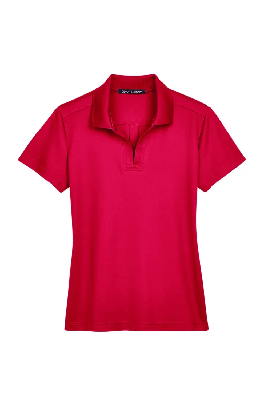 Devon & Jones Womens CrownLux Performance Moisture Wicking Short Sleeve Polo Shirt - Red