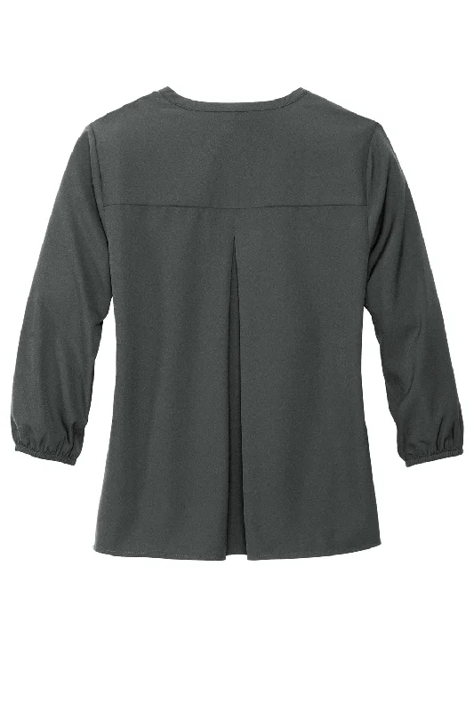 Mercer+Mettle Womens Stretch Crepe 3/4 Sleeve Polo Shirt - Anchor Grey