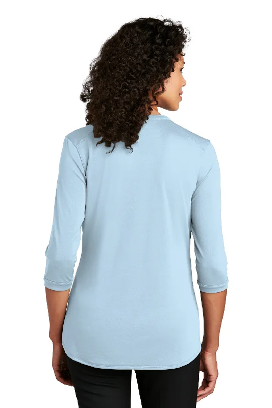 Port Authority Womens Moisture Wicking 3/4 Sleeve Polo Shirt - Cloud Blue