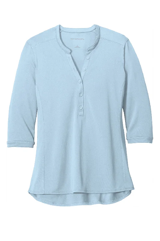 Port Authority Womens Moisture Wicking 3/4 Sleeve Polo Shirt - Cloud Blue