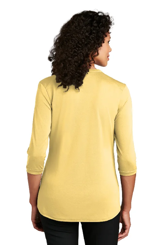 Port Authority Womens Moisture Wicking 3/4 Sleeve Polo Shirt - Sunbeam Yellow