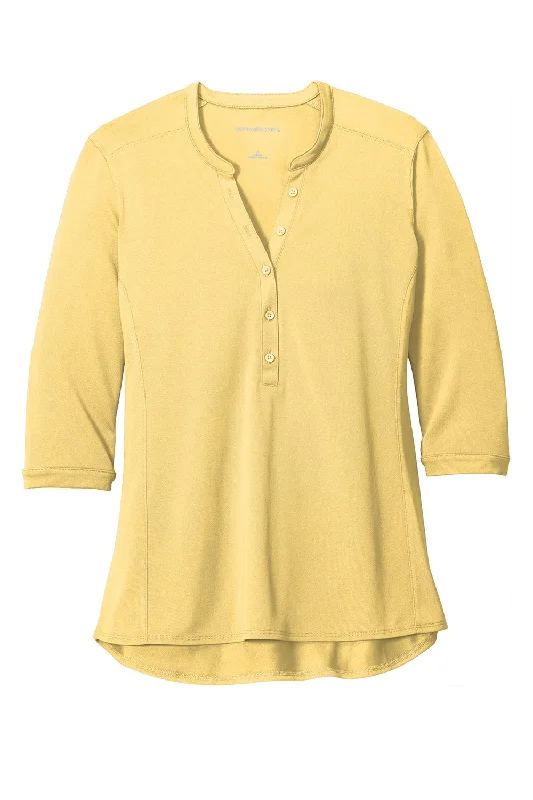 Port Authority Womens Moisture Wicking 3/4 Sleeve Polo Shirt - Sunbeam Yellow