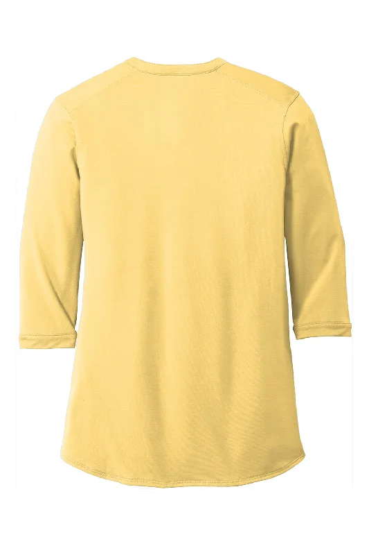 Port Authority Womens Moisture Wicking 3/4 Sleeve Polo Shirt - Sunbeam Yellow