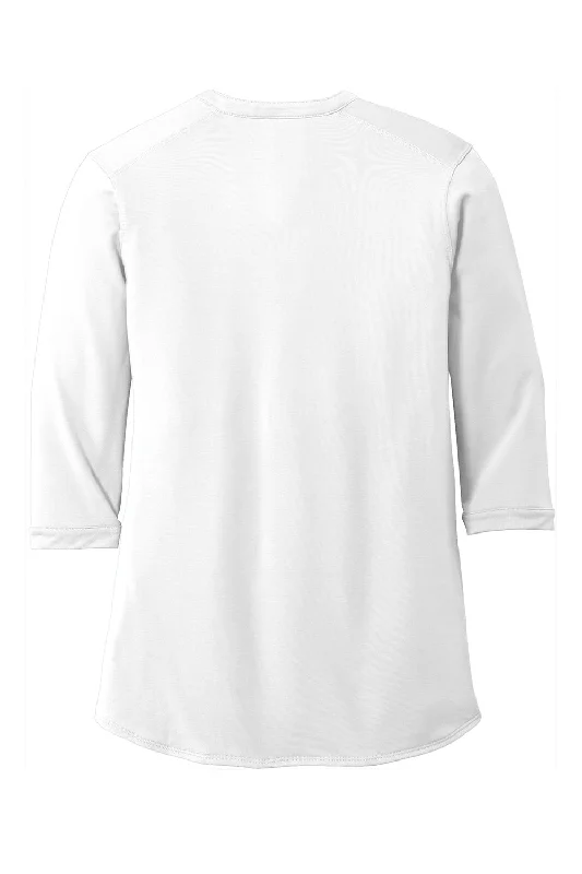 Port Authority Womens Moisture Wicking 3/4 Sleeve Polo Shirt - White