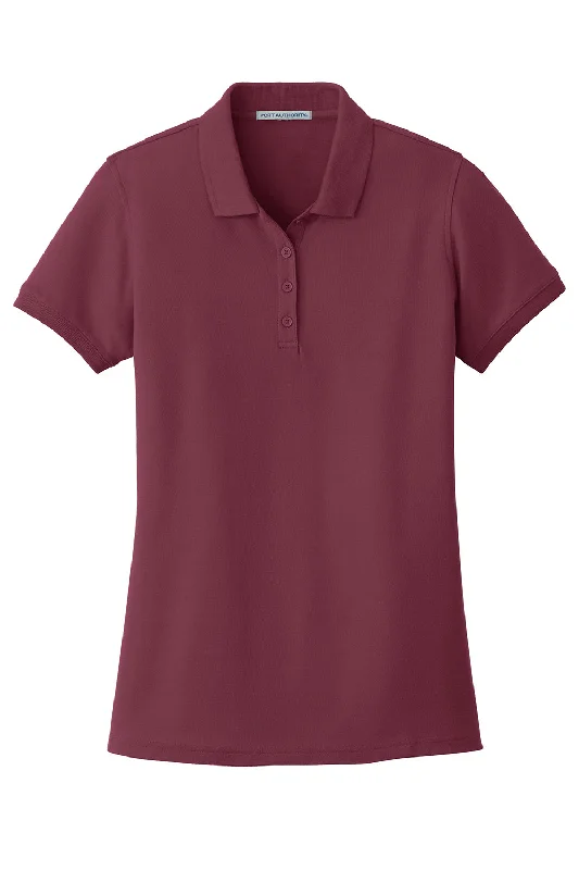 Port Authority Womens Core Classic Short Sleeve Polo Shirt - Burgundy