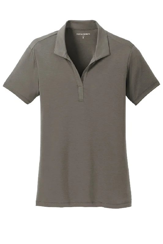 Port Authority Womens Cotton Touch Performance Moisture Wicking Short Sleeve Polo Shirt - Smoke Grey