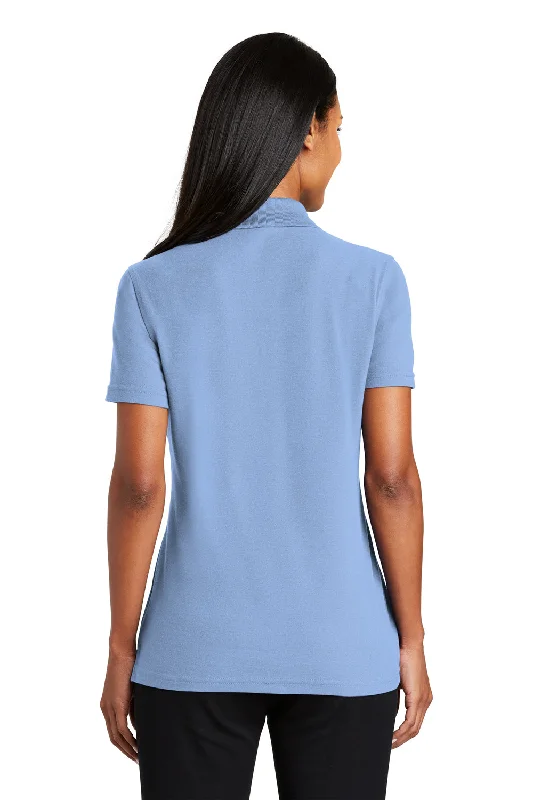 Port Authority Womens Moisture Wicking Short Sleeve Polo Shirt - Light Blue - Closeout