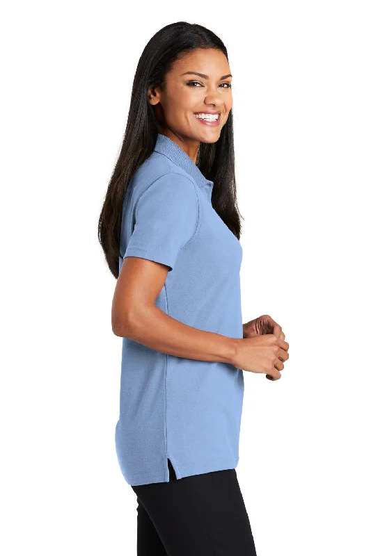 Port Authority Womens Moisture Wicking Short Sleeve Polo Shirt - Light Blue - Closeout