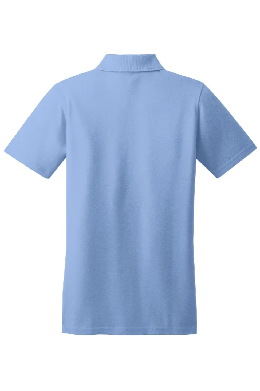 Port Authority Womens Moisture Wicking Short Sleeve Polo Shirt - Light Blue - Closeout