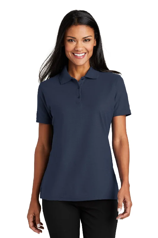 Port Authority Womens Moisture Wicking Short Sleeve Polo Shirt - Navy Blue