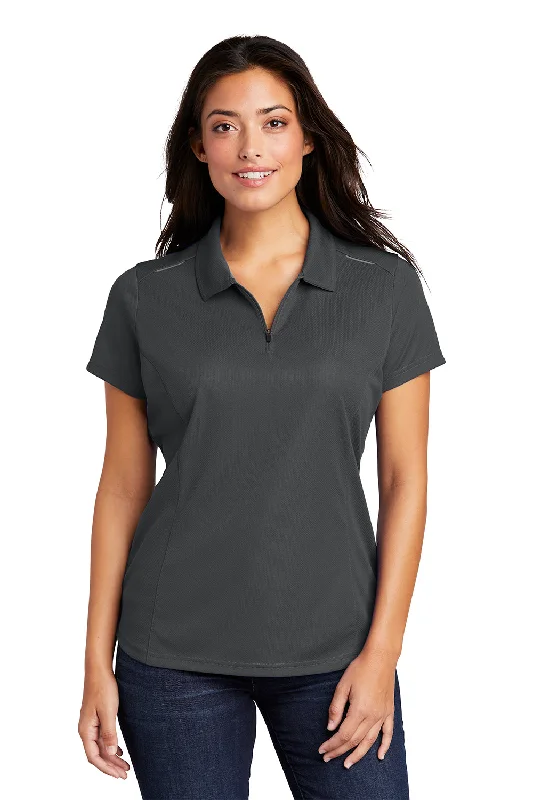 Port Authority Womens Moisture Wicking Short Sleeve Polo Shirt - Battleship Grey