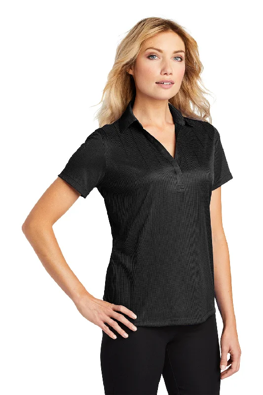 Port Authority Womens Performance Moisture Wicking Short Sleeve Polo Shirt - Black