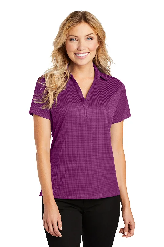 Port Authority Womens Performance Moisture Wicking Short Sleeve Polo Shirt - Violet Purple