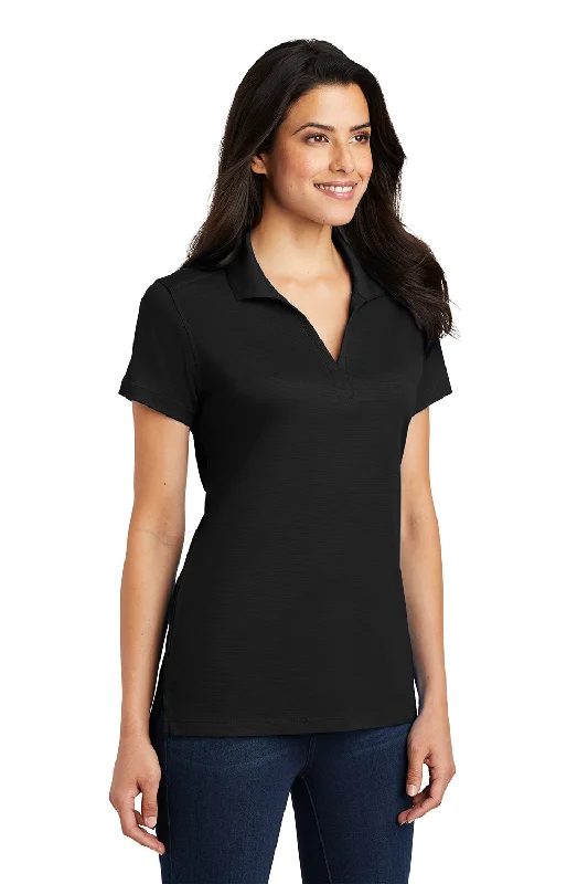 Port Authority Womens Rapid Dry Moisture Wicking Short Sleeve Polo Shirt - Black