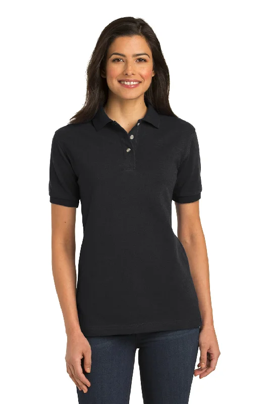 Port Authority Womens Shrink Resistant Short Sleeve Polo Shirt - Black