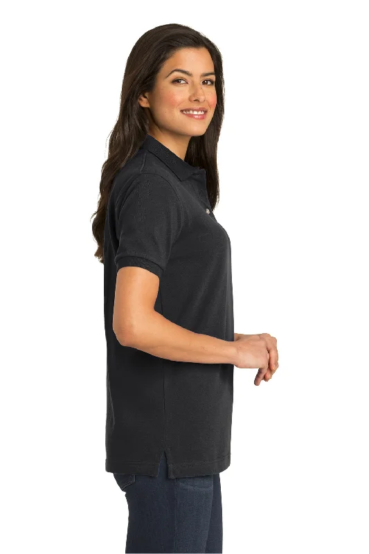 Port Authority Womens Shrink Resistant Short Sleeve Polo Shirt - Black