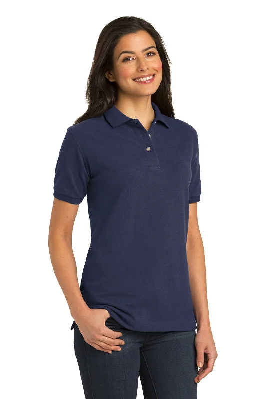 Port Authority Womens Shrink Resistant Short Sleeve Polo Shirt - Navy Blue