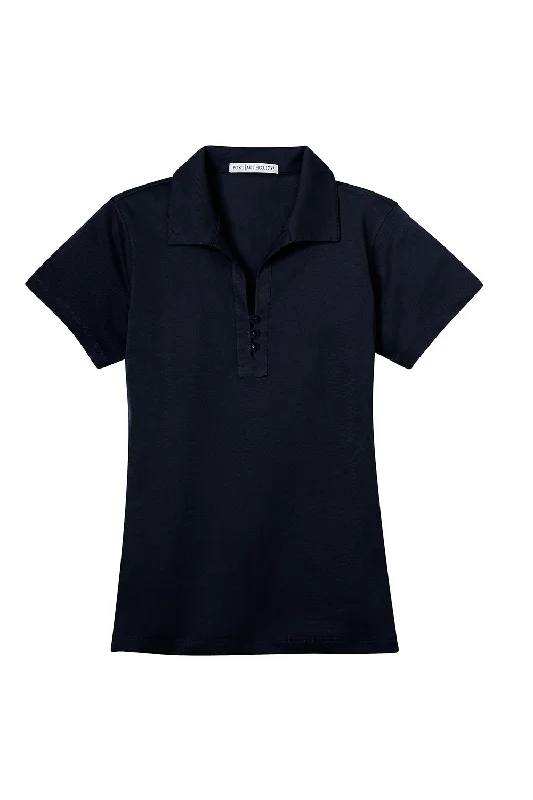 Port Authority Womens Tech Moisture Wicking Short Sleeve Polo Shirt - Dark Navy Blue