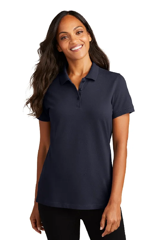 Port Authority Womens Wrinkle Resistant Short Sleeve Polo Shirt - Navy Blue