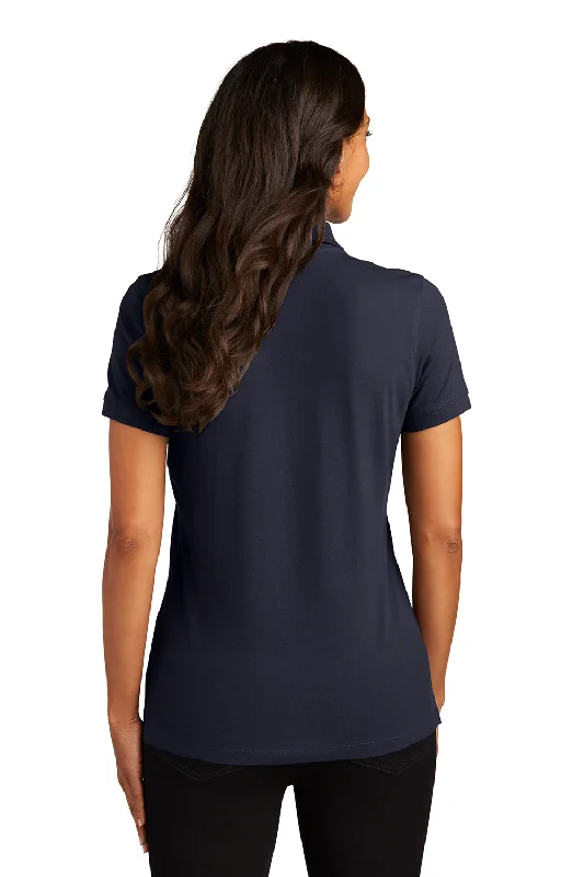 Port Authority Womens Wrinkle Resistant Short Sleeve Polo Shirt - Navy Blue