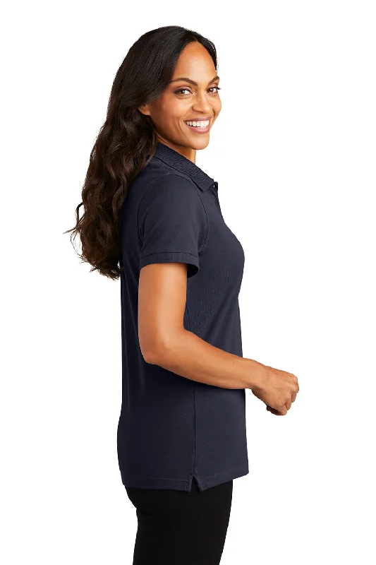 Port Authority Womens Wrinkle Resistant Short Sleeve Polo Shirt - Navy Blue