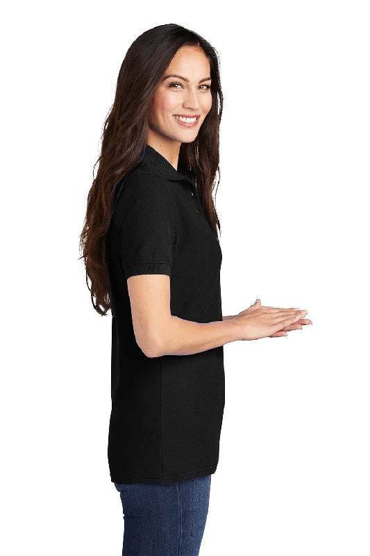 Port & Company Womens Core Stain Resistant Short Sleeve Polo Shirt - Jet Black