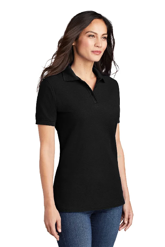 Port & Company Womens Core Stain Resistant Short Sleeve Polo Shirt - Jet Black