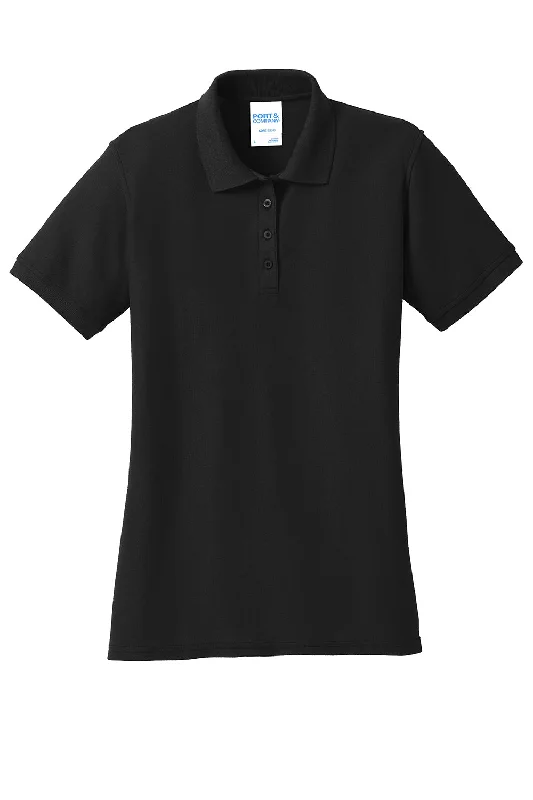 Port & Company Womens Core Stain Resistant Short Sleeve Polo Shirt - Jet Black