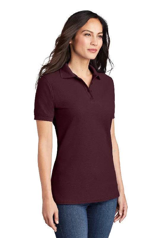 Port & Company Womens Core Stain Resistant Short Sleeve Polo Shirt - Athletic Maroon