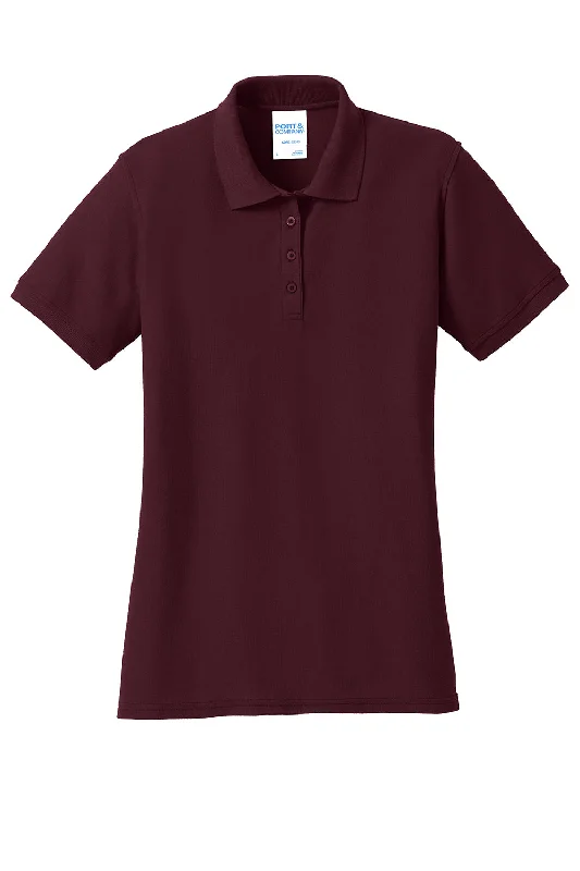 Port & Company Womens Core Stain Resistant Short Sleeve Polo Shirt - Athletic Maroon