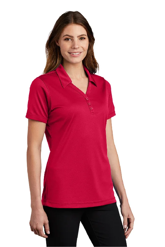 Sport-Tek Womens Micro-Mesh Moisture Wicking Short Sleeve Polo Shirt - True Red